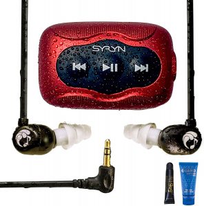 Swimbuds Flip Headphones and 8GB SYRYN Waterproof MP3 Player