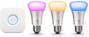 Philips Hue White and Color Ambiance A19 60W Equivalent Smart Bulb Starter Kit 
