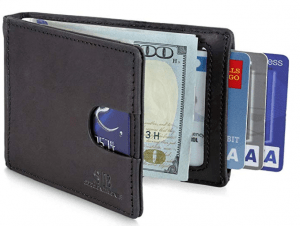 SERMAN BRANDS RFID Blocking Slim Bifold Genuine Leather Wallet