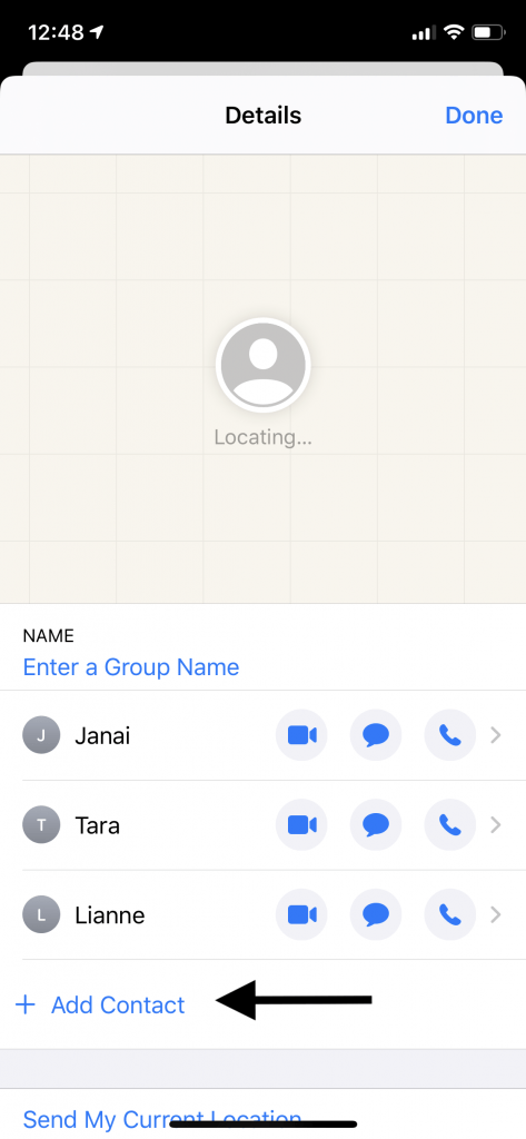 add contact to group message