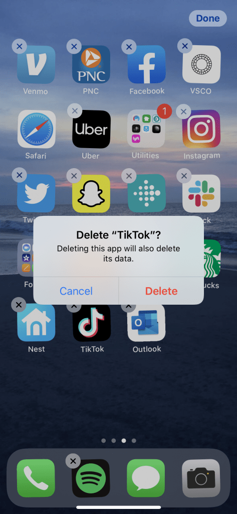 delete iphone app