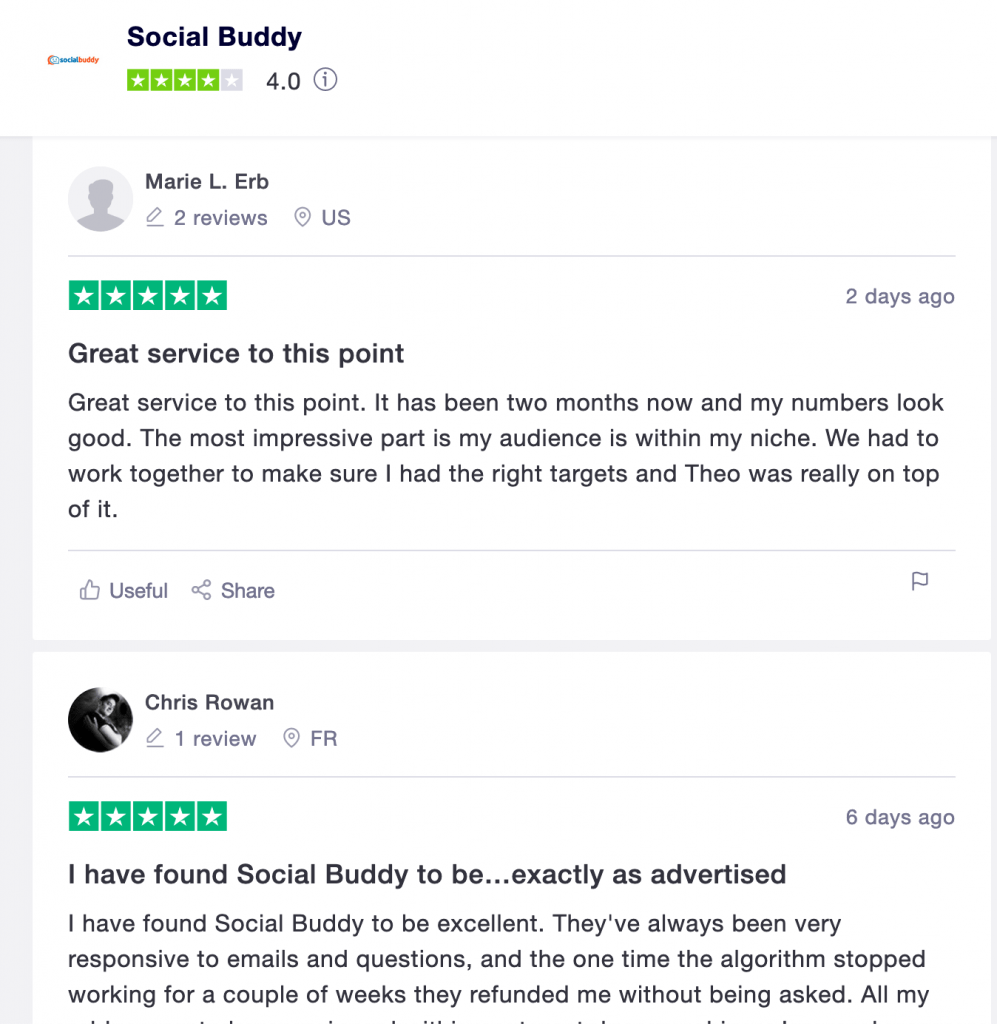 online reviews of social buddy